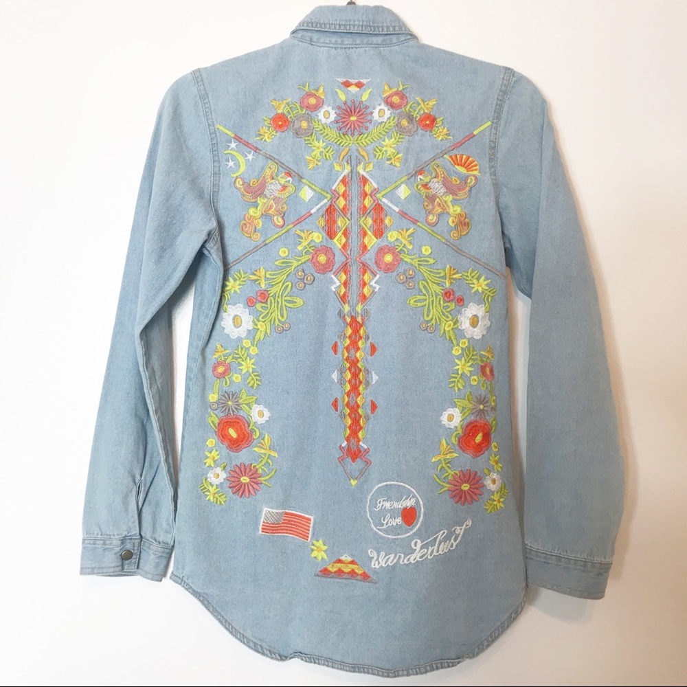 Embroidered Denim Shirt